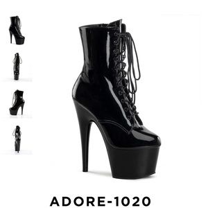 ADORE-1020 Pleaser heels/boots. Black size 10